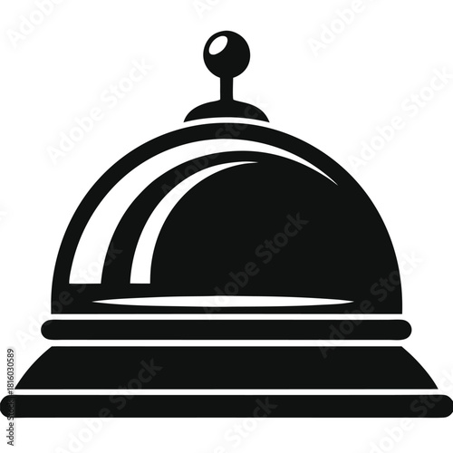 hotel bell black and white silhouette on white background