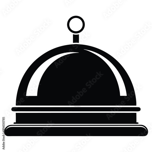 hotel bell black and white silhouette on white background