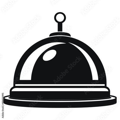 hotel bell black and white silhouette on white background