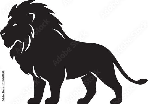 Majestic Silhouette of a Lion Noble Animal Kingdom Icon