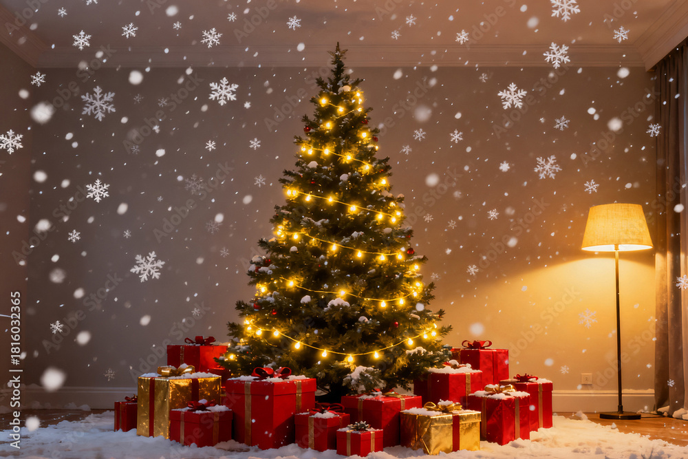 Obraz premium christmas tree with gifts