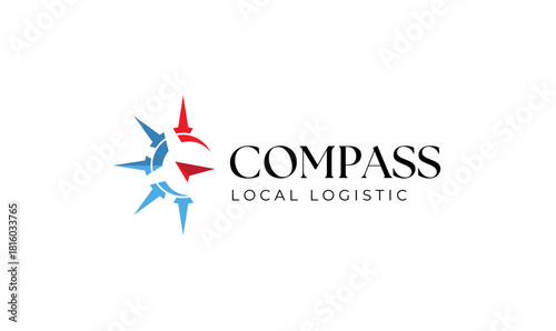 Playful Clean Compass Logistics Logo Design