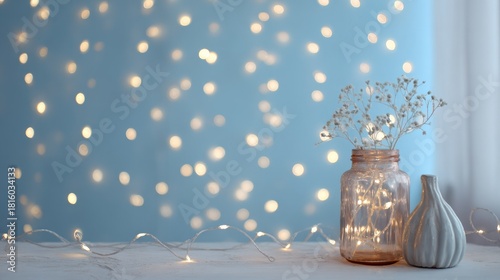 Cozy winter background with textiles for seasonal and home decor designs.