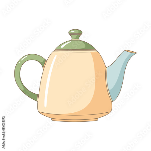 Elegant Tea Preparation Utensil: A Soft-Hued Teapot for Serene Moments of Warmth