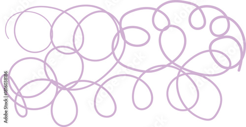 abstract line art with intertwined loops and swirling lines in light purple