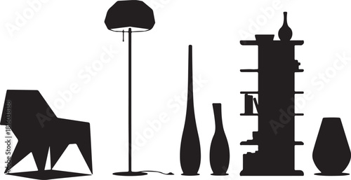 bookself silhouette illustration black and white