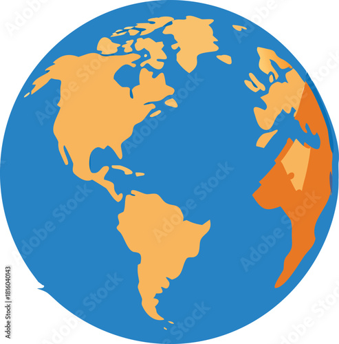 A simple illustration depicts the earth focusing on north and south america continents