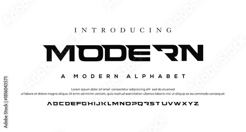 Minimal modern logo alphabet font. Typography abstract minimalist sans serif technology, electronic, digital, music, movie, creative logos fonts. vector illustration