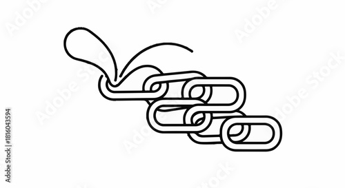 Abstract flowing lines and chain links creating a sense of connection and movement