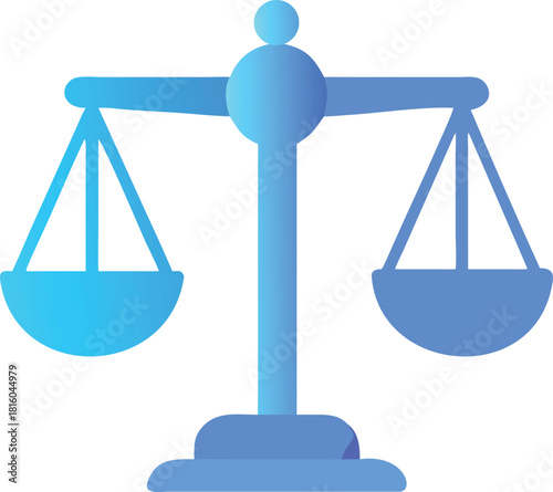 Simple blue scales of justice illustration representing balance fairness and legal concepts clearly