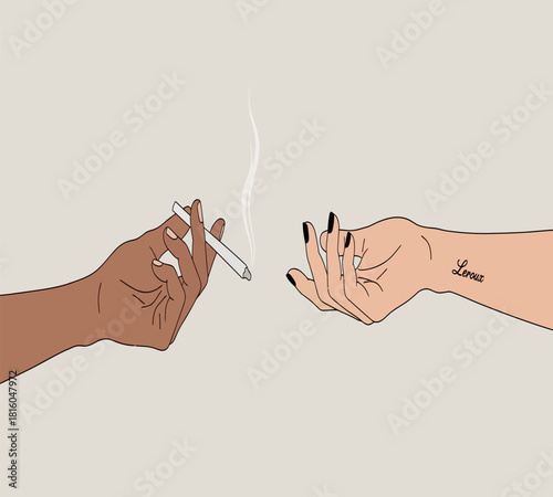 Illustration of a cheerful mother balances home and work, surrounded by her happy baby, young daughter, loyal dog, and calm cat, illustrating modern family life and care