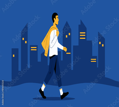 Illustration of a confident superhero figure, viewed from behind, stands tall with a flowing red cape against a subtle city skyline, symbolizing success, leadership, and ambition
