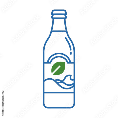 Minimalist bottle design evoking freshness and purity through subtle natural elements