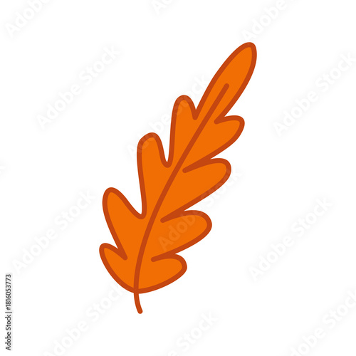 An orange-brown leaf with deep serrated edges, giving it an autumn-like and textured appearance. Suitable for seasonal themes, decorative graphics, botanical illustrations, and natural design elements