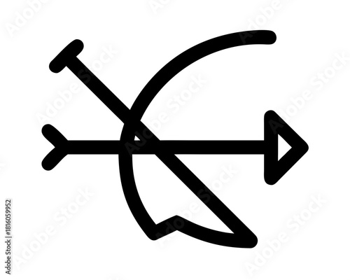 Vector illustration of an old medieval steel nail cross symbol and a sharp dagger weapon object set on isolated white