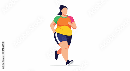 Woman Jogging for Fitness and Healthy Lifestyle in Colorful Sportswear