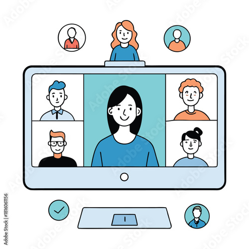 A virtual class where students connect online, share ideas, and learn through live video, interactive lessons, and digital tools in a flexible, modern learning space.