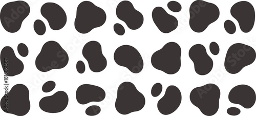 Black and white irregular blob pattern abstract shape