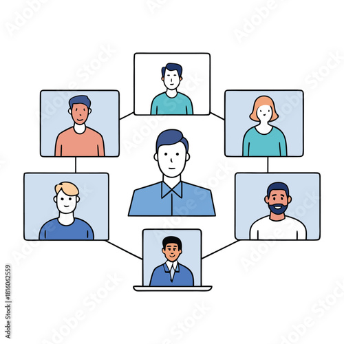 A virtual class where students connect online, share ideas, and learn through live video, interactive lessons, and digital tools in a flexible, modern learning space.