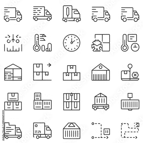 “Supply Chain Micro Icons — Last-mile, Cold Chain, ETA, Backorder“ Icon Set with clean pixel perfect designs that are editable scalable and ideal for web, apps, print and branding across all Creative 
