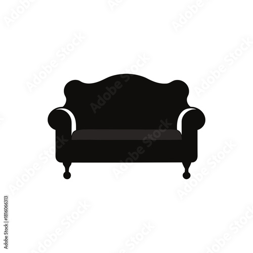 Vector silhouette of a classic sofa
