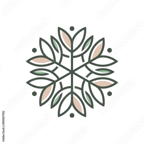 Elegant tree leaf flower logo icon design