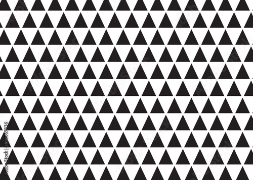 seamless geometric pattern with triangles, Black and white pattern comprising rows of equilateral triangles