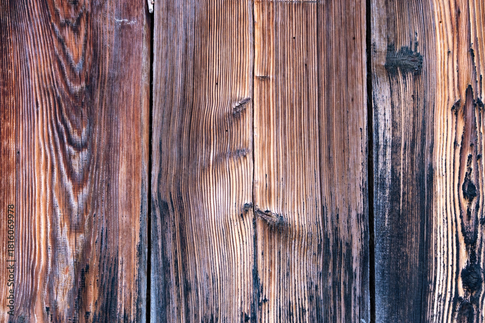 Naklejka premium Mur de bois brut, détail