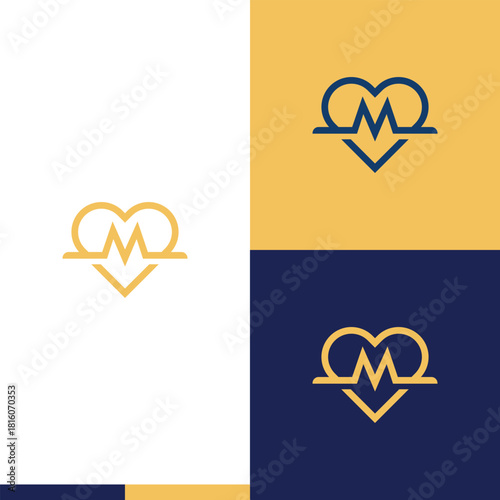 Letter M love logo icon
