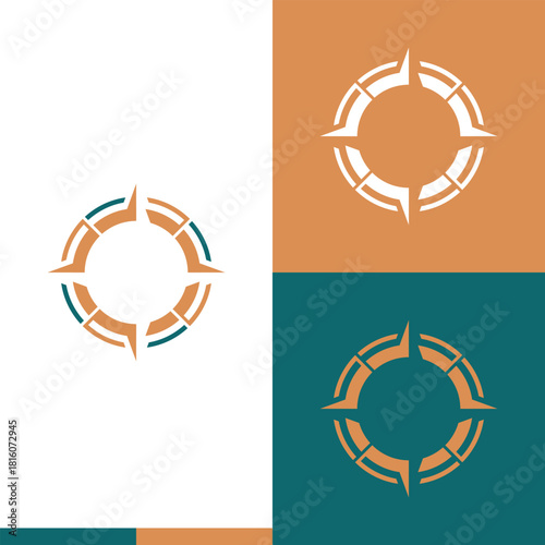 Frame compass navigation logo template