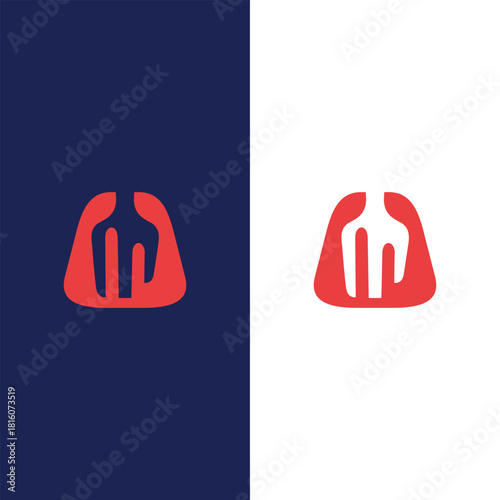 Abstract silhouette fork restaurant logo