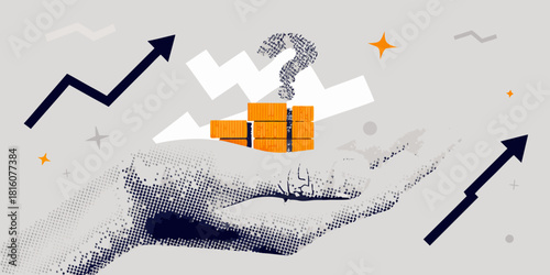 Uncertainty in investment growth held in hand with upward arrows