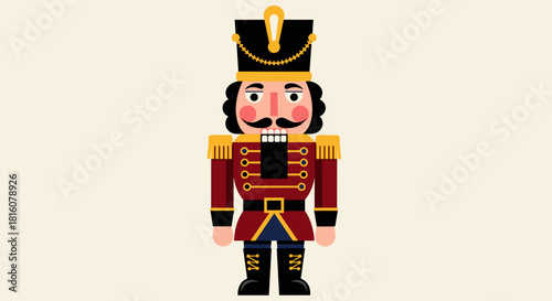 Nutcracker soldier figurine in colorful festive attire  