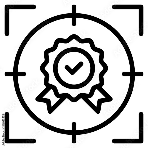 Clean Focus icon in vector illustration Simple modern line style for apps, reports, and digital dashboards.