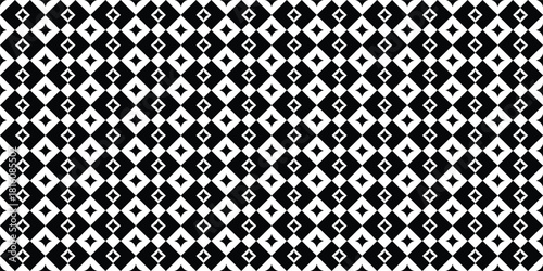 Seamless Black and White Geometric Diamond Ikat Pattern Background Vector
