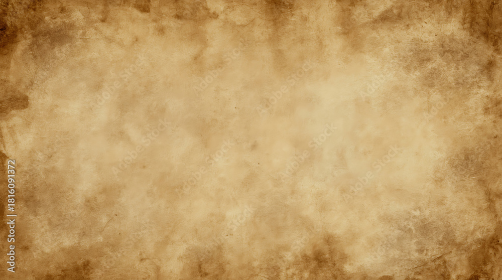 Obraz premium Vintage parchment texture with distressed edges creates a timeless, aged look perfect for historical documents, maps, and antique-themed designs