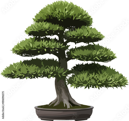 cultivated tranquility ancient wisdom manifested in a modern botanical masterpiece, isolated on transparent background