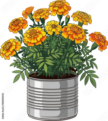 everyday sunshine resilient blooms brightening spaces with simple, upcycled charm, isolated on transparent background