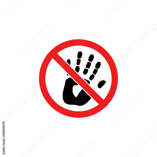 Prohibition Sign with Hand - A Symbol of Restriction and Prevention.