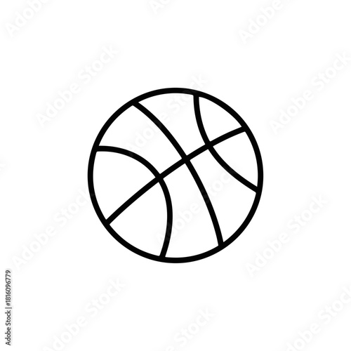 Simple Line Drawing of a Basketball for Sports and Recreation.