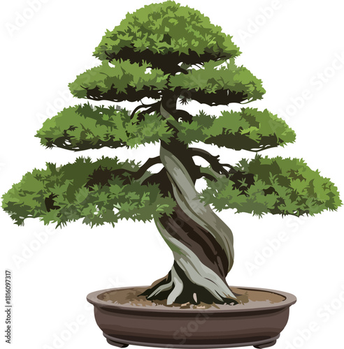 sacred miniature grove natures patient narrative, sculpted by time and tradition, isolated on transparent background