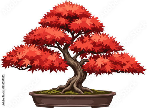 vibrant life sculpted an artisans miniature tree, embodying natures enduring spirit, isolated on transparent background