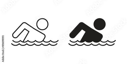 Swimmer icons for use web design,logo.Symbol illustration.
