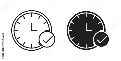 Time check icons for use web design,logo.Symbol illustration.