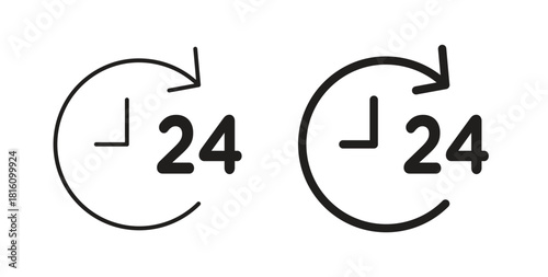 Time twenty four icons for use web design,logo.Symbol illustration.