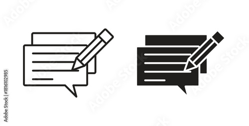 Write comment icons for use web design,logo.Symbol illustration.