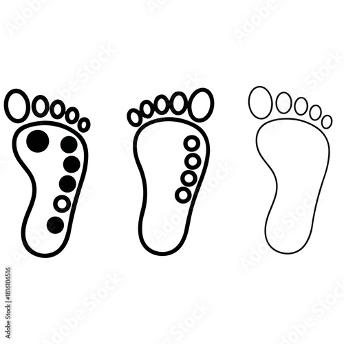 Three different footprint outlines showing variations in detail.