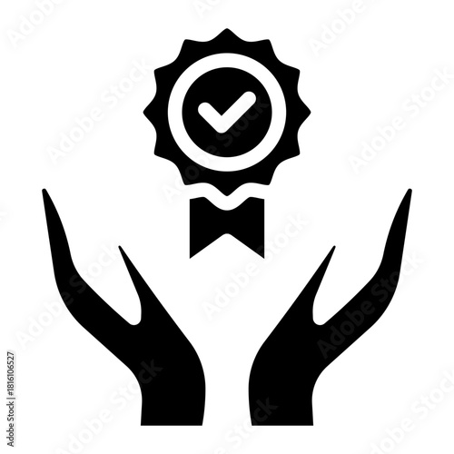 Check, review, approve, checkmark, enchmarking Process, Optimal Performance, Quality Assurance, Effective Strategies icon glyph style vector illustration	
