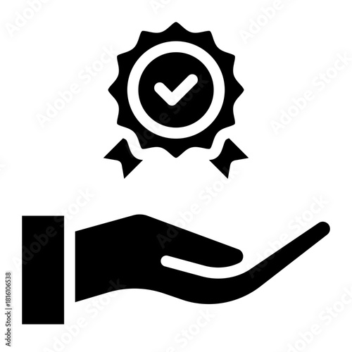 Check, review, approve, checkmark, enchmarking Process, Optimal Performance, Quality Assurance, Effective Strategies icon glyph style vector illustration	
