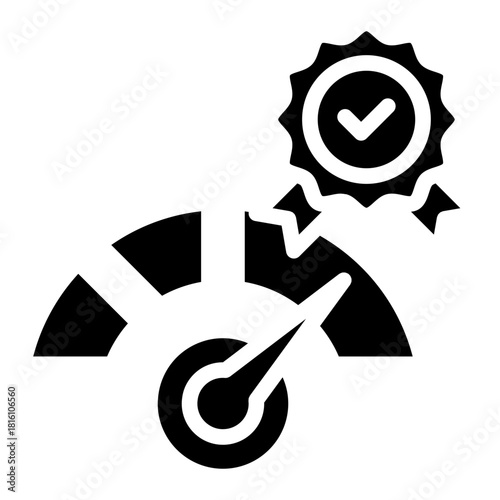 Check, review, approve, checkmark, enchmarking Process, Optimal Performance, Quality Assurance, Effective Strategies icon glyph style vector illustration	
